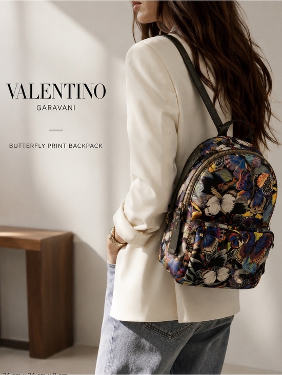 Valentino Garavani Handbags - Valentino Garavani Butterfly Print Backpack small Made in Italy